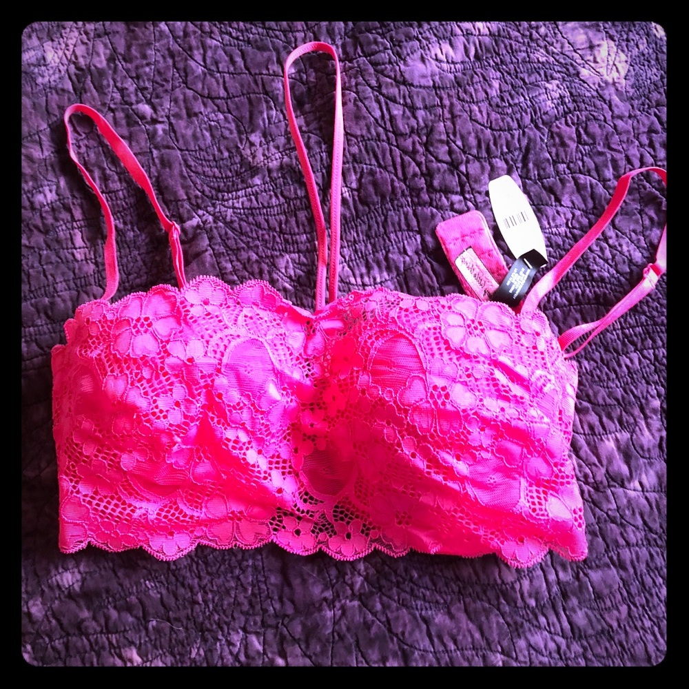 Hot Pink Lace Bra